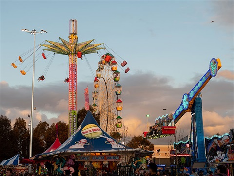Side-show alley rides at the Royal Adelaide Show