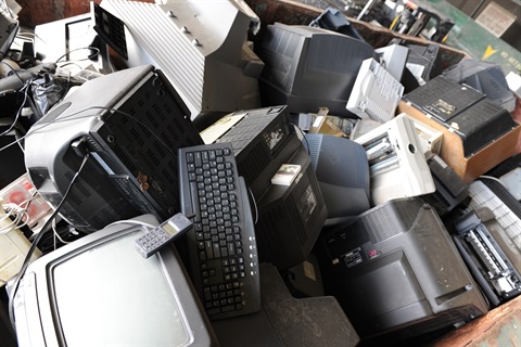 collection of e-waste items