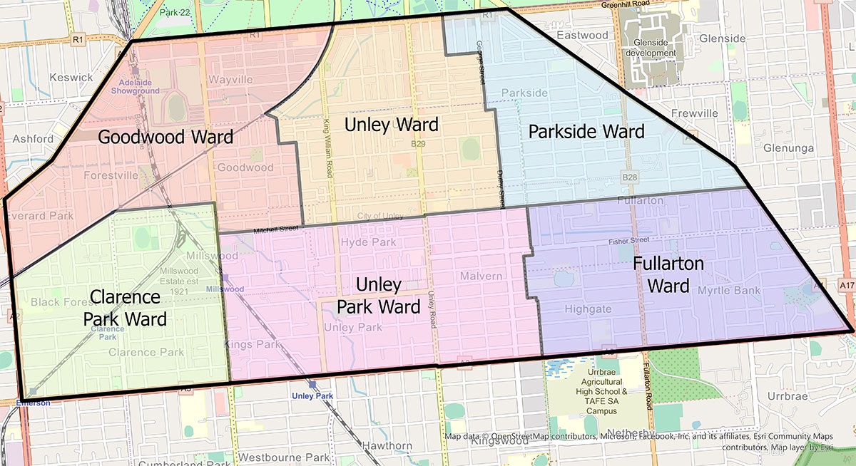 City of Unley Ward Boundaries