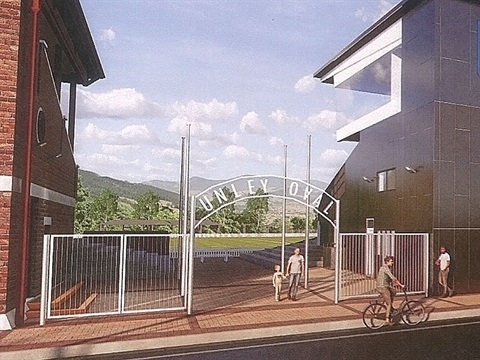 Illustration Unley Oval entrance gate