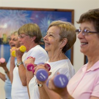 Older people doing gentle exercise