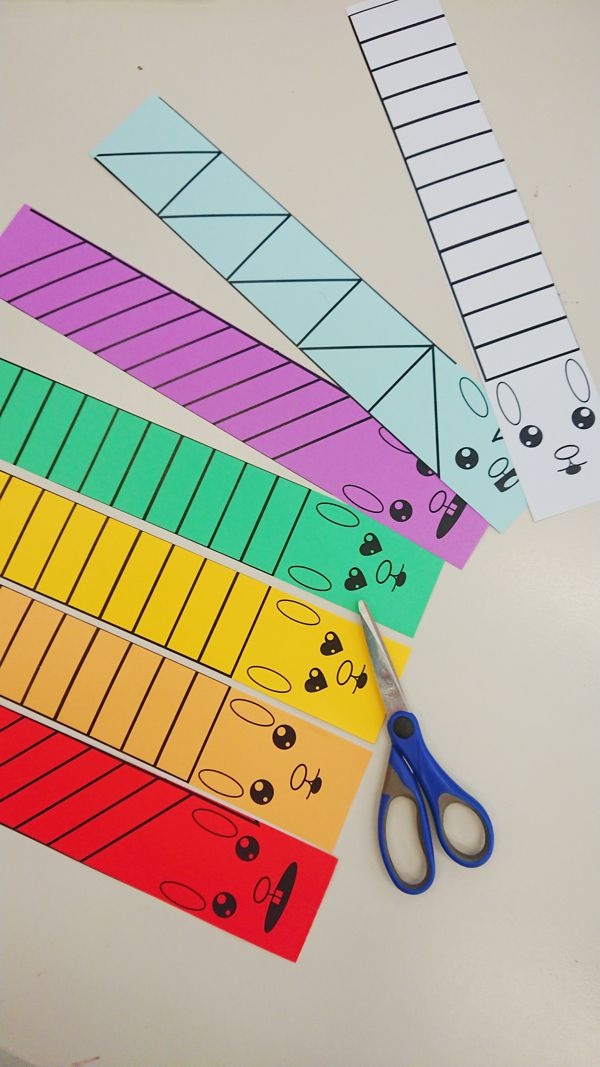Coloured paper cutting craft storytime bunny rabbit faces shapes