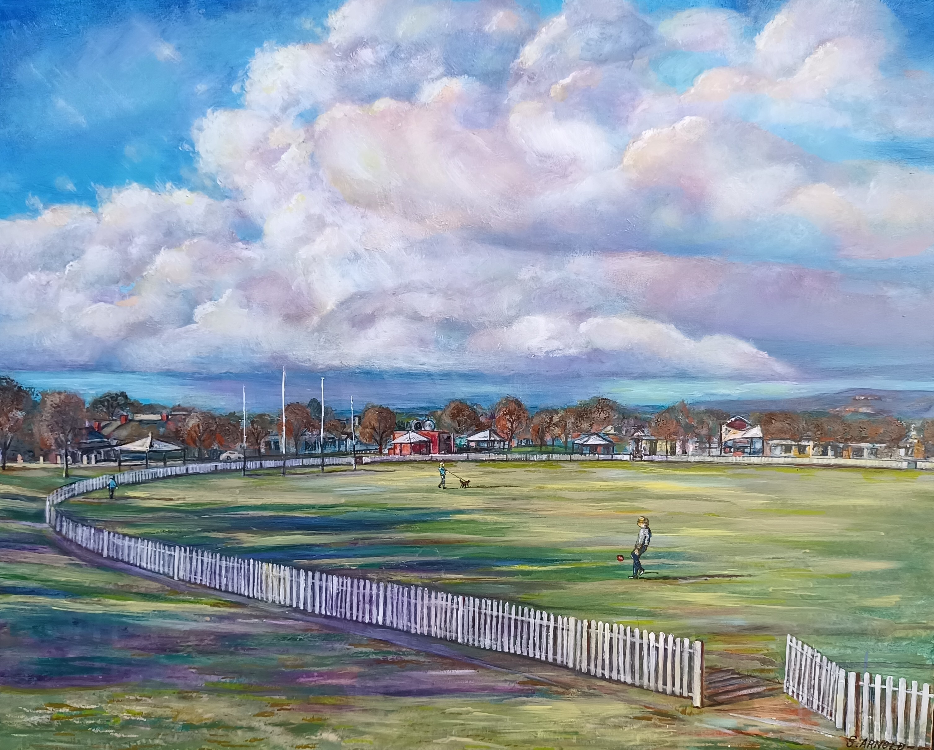 20 Sally-Ann Arnold, Trimmer Oval Afternoon Walk 60cm x 75cm - 600 DPI.jpg