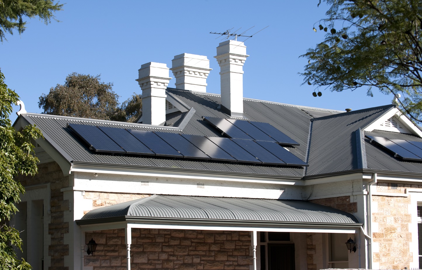 Heritage home with solar panels