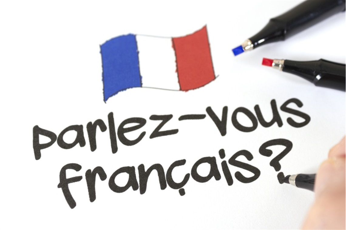 Parlez-vous francais? written in texta with a French flag drawn above it