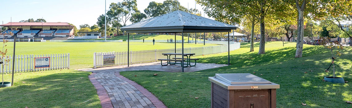 View of Unley Oval from bbq area