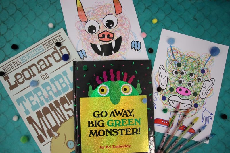 Scribble monster craft examples and monster picture books