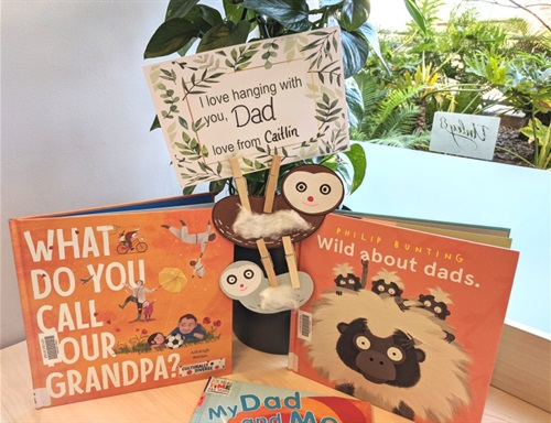 Fathers Day books with storytime sloth craft