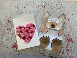 Valentine's Day card with a wombat card holder