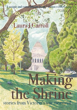 illustration of Victoria's war memorial with a park in the foreground