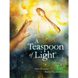 a child's hand reaches for a glowing, illuminated teaspoon