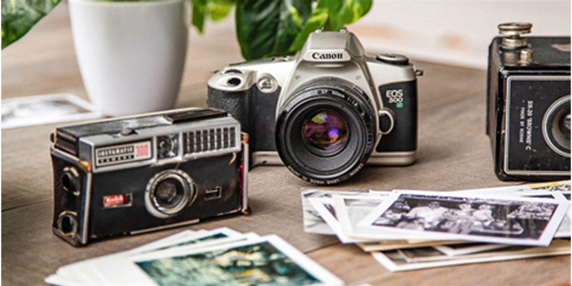 Old camera and photos