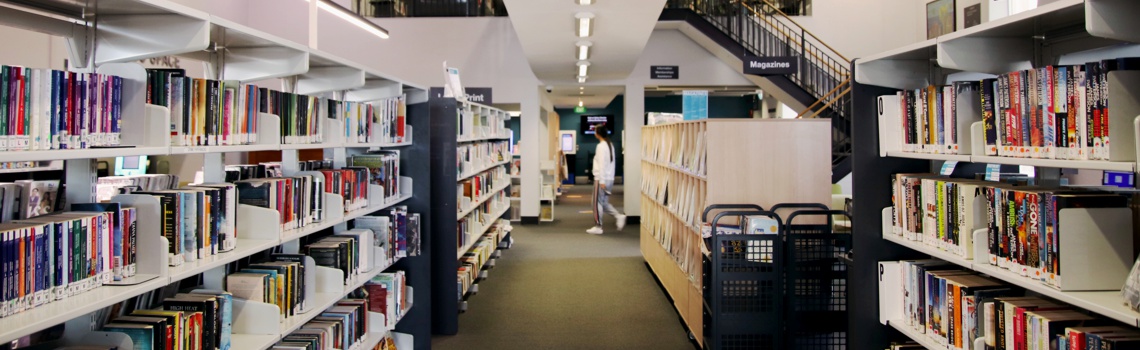 Collections of books in Unley Civic Library