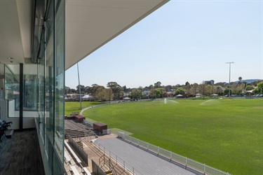 Unley Oval Community Hub's views to oval and hills