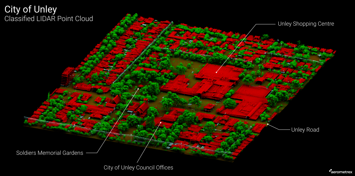 LiDAR map of central Unley area