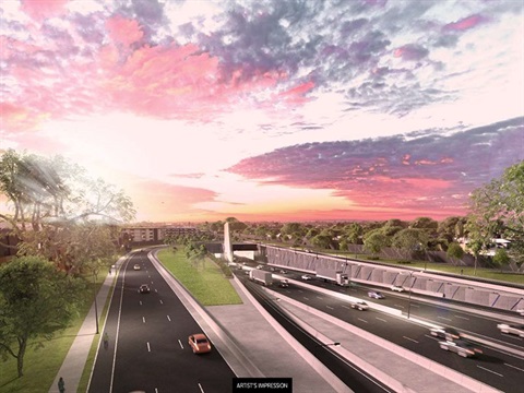 artists impression proposed motorway layout southern tunnel
